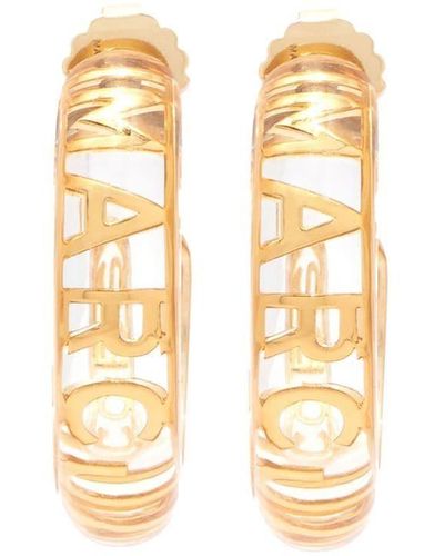 Marc Jacobs The Logo Hoop Earrings - Metallic