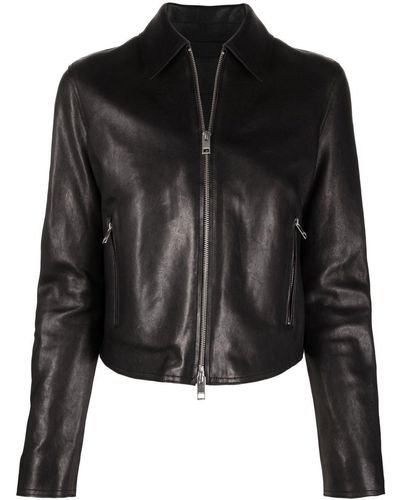 DIESEL Zip-fastening Leather Jacket - Black