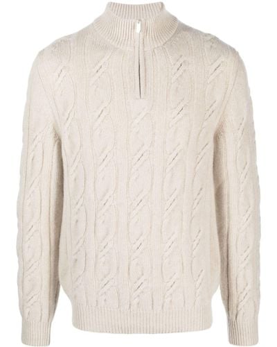 Fedeli Chunky-knit Wool-blend Jumper - White