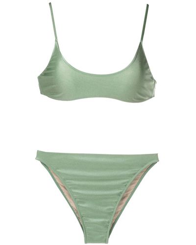 Adriana Degreas Metallic-finish Stretch-design Bikini - Green