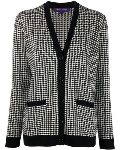 Ralph Lauren Collection Houndstooth Single-breasted Cardigan - White