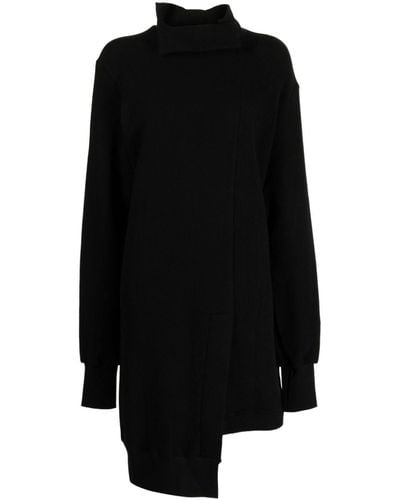 Yohji Yamamoto Asymmetrische Mini-jurk - Zwart