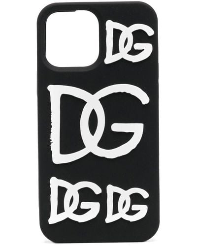 Dolce & Gabbana Coque d'iPhone 13 Pro Max à logo embossé - Noir