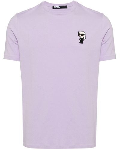 Karl Lagerfeld T-Shirt mit Logo-Print - Lila