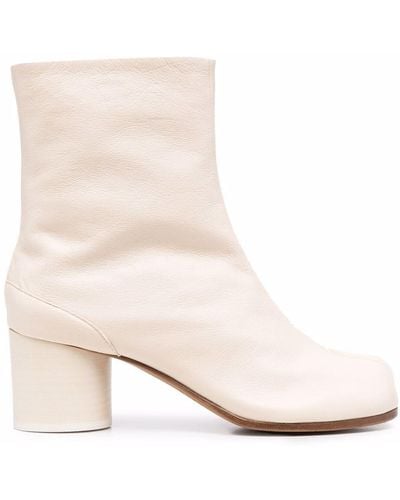 Maison Margiela Tabi 60mm Leather Ankle Boots - Natural