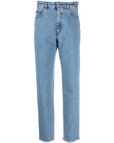 Gcds Straight Jeans With Crystal Embellished Details - Blue