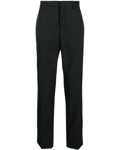 Moschino Plaid-pattern Virgin-wool Tailored Pants - Black