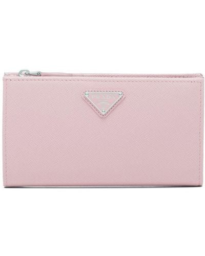 Prada Großes Portemonnaie mit Logo - Pink