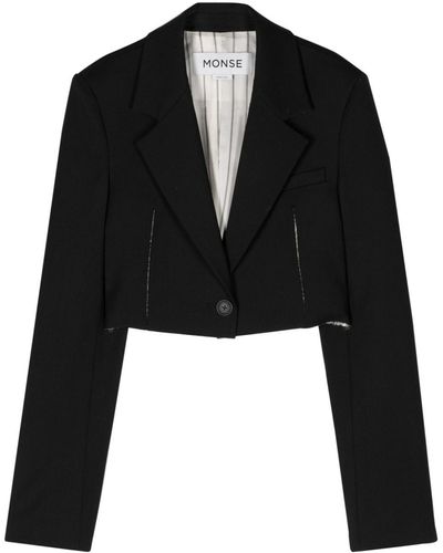 Monse Cropped-Blazer im Distressed-Look - Schwarz