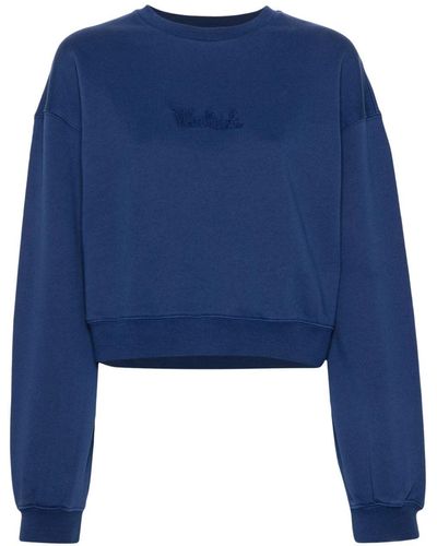 Woolrich Logo-embroidered Cotton Sweatshirt - Blue