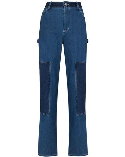 STAUD Jeans im Patchwork-Stil - Blau