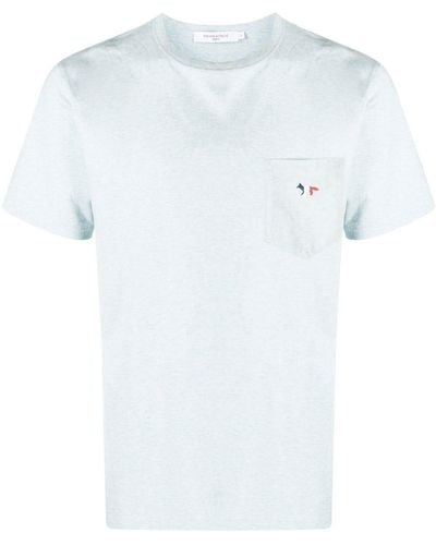 Maison Kitsuné T-Shirt mit aufgesetzter Tasche - Weiß
