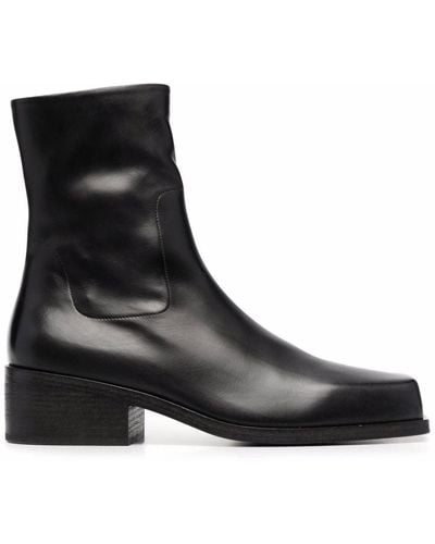 Marsèll Square-toe Block-heel Boots - Black