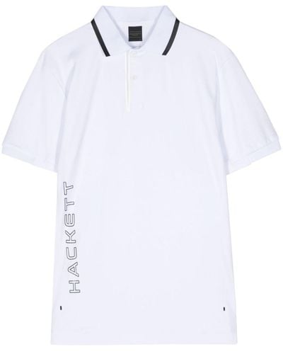 Hackett Logo-print Cotton Polo Shirt - White