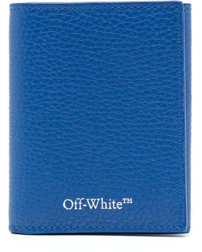 Off-White c/o Virgil Abloh Portefeuille pliant à rayures Diag 3D - Bleu