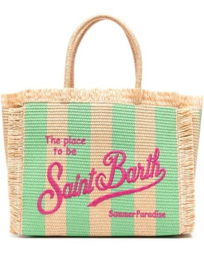 Mc2 Saint Barth Vanity Striped Straw Beach Bag - Multicolour