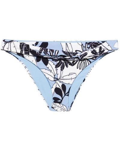 Twin Set Palm-print Bikini Bottoms - Blue