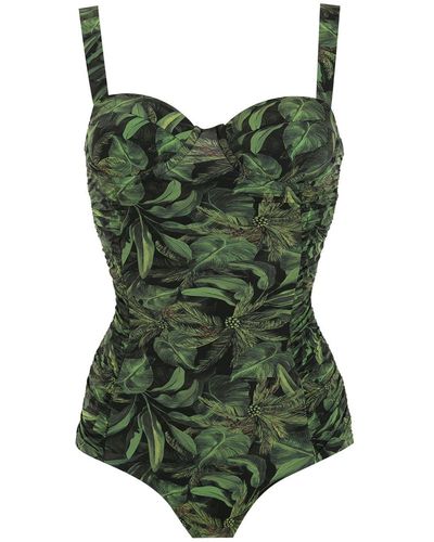 Isolda Coqueiral Foliage-print Swimsuit - Green
