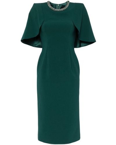 Jenny Packham Flirtini Crystal-embellished Midi Dress - Green