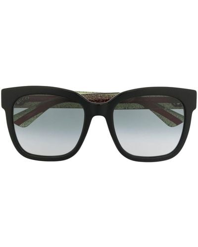 Gucci Eckige Sonnenbrille mit Farbverlauf - Schwarz