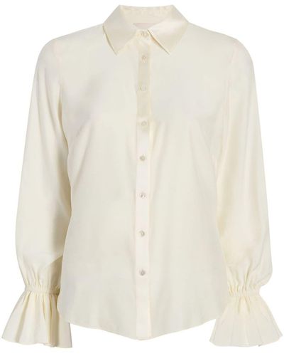 Cinq À Sept Roxie Lace-trim Silk Shirt - White