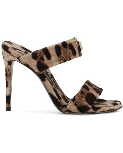 Dolce & Gabbana Sandalen mit Leoparden-Print - Braun