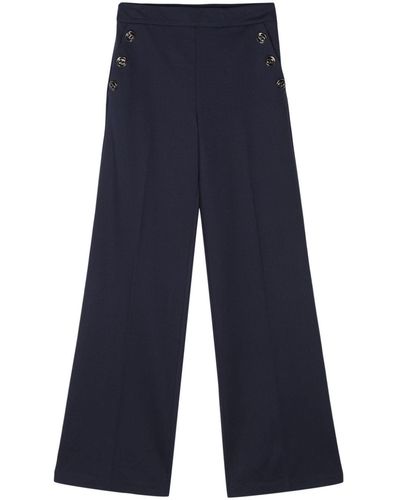 Twin Set Logo-engraved Buttons Trousers - Blue
