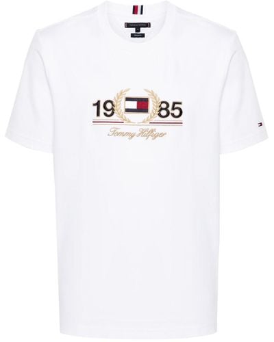 Tommy Hilfiger Embroidered-logo T-shirt - Weiß