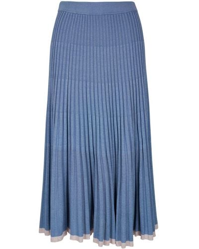 Zimmermann High-waist Pleated Skirt - Blue