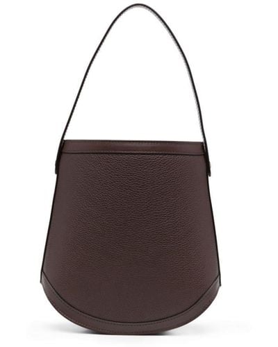 SAVETTE Leather Bucket Shoulder Bag - Brown