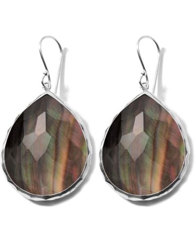 Ippolita Sterling Silver Rock Candy® Large Teardrop Black Shell Earrings - Metallic