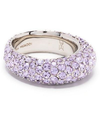 AMINA MUADDI Ring mit Kristallen - Pink