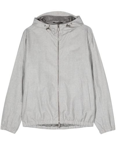 Peserico Slub-texture Hooded Jacket - Grey