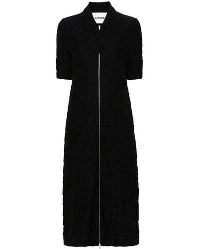 Jil Sander Textured Mid-length Dress - Black