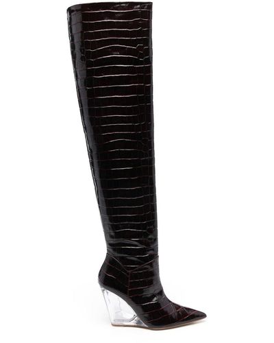 Stuart Weitzman Lucite 100mm Thigh-high Boots - Black