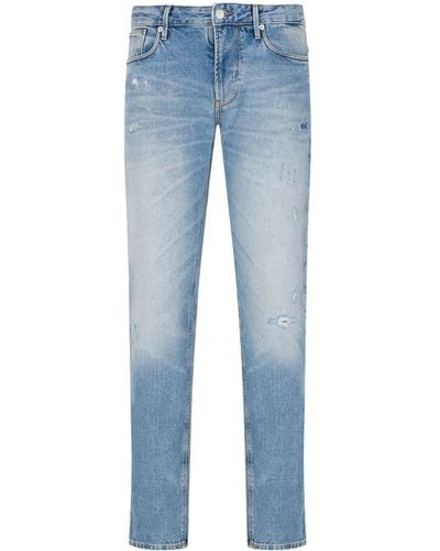 Emporio Armani Gerafelde Jeans - Blauw
