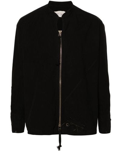 Greg Lauren Zip-up Cotton Shirt Jacket - Black