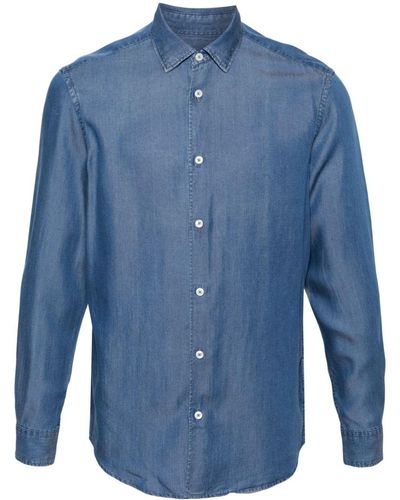 Altea Hemd aus Leinen-Chambray - Blau