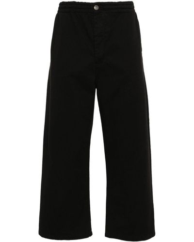 Societe Anonyme Pantalones rectos con logo bordado - Negro