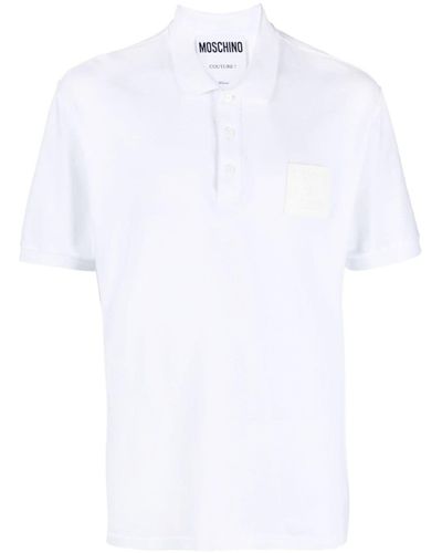 Moschino Poloshirt mit Logo-Patch - Weiß