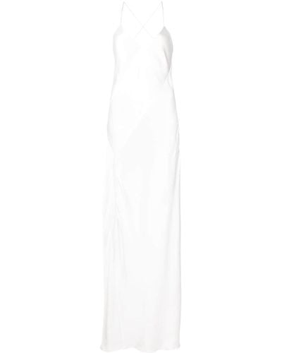 Michelle Mason Open-back Silk Gown - White