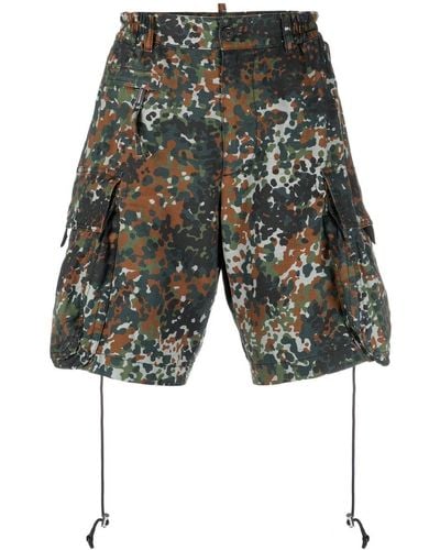 DSquared² Camouflage-print Cargo Shorts - Blue