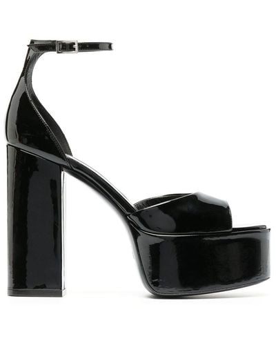Paris Texas Tatiana 130 Platform Patent Leather Sandals - Black