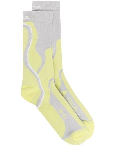 Roa Intarsia-knit Logo Socks - Yellow