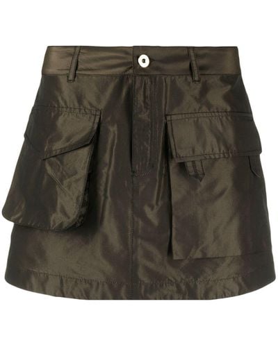 Marques'Almeida Cargo Pockets Recycled Polyester Miniskirt - Grey