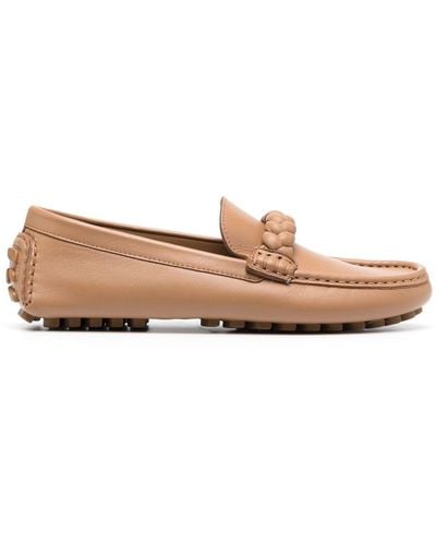 Gianvito Rossi Monza Leather Loafers - Brown