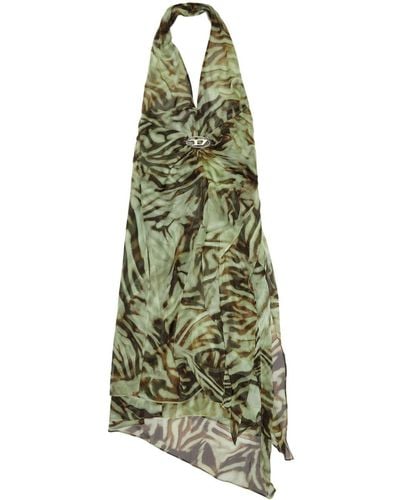 DIESEL D-stint Printed Chiffon Dress - Green