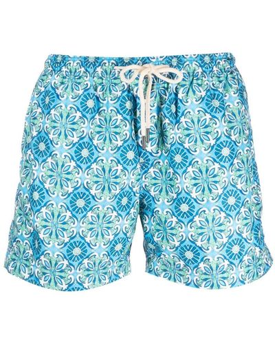 PENINSULA Swimwear Badeshorts mit geometrischem Print - Blau