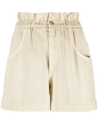 Isabel Marant Titea Jeans-Shorts mit elastischem Bund - Natur