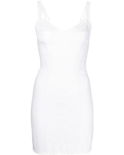Dolce & Gabbana Lace-panelling Bustier Dress - White